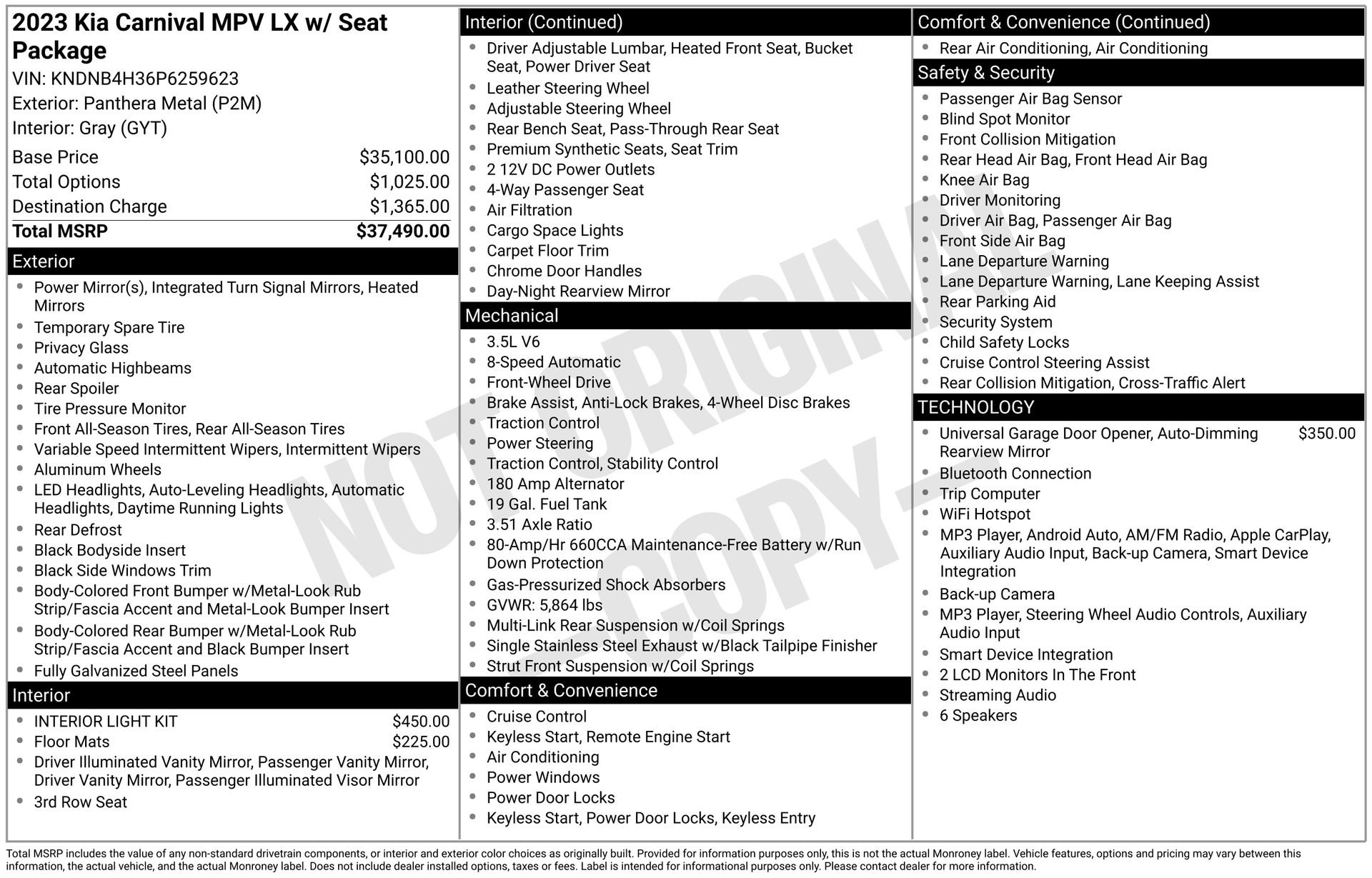 Used 2023 Kia Carnival LX FWD image 3