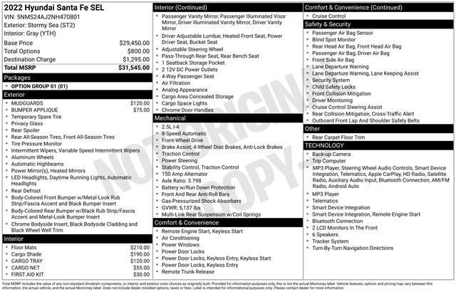 Certified 2022 Hyundai Santa Fe SEL FWD image 25