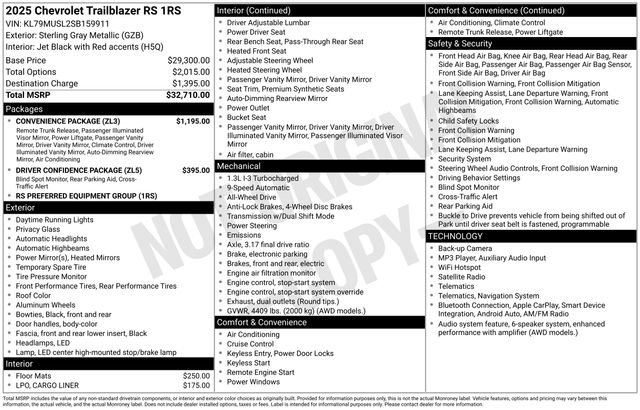 Used 2025 Chevrolet TrailBlazer RS w/ Convenience Package AWD/4WD image 20