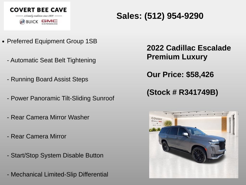 Used 2022 Cadillac Escalade Premium Luxury w/ Performance Package RWD image 7