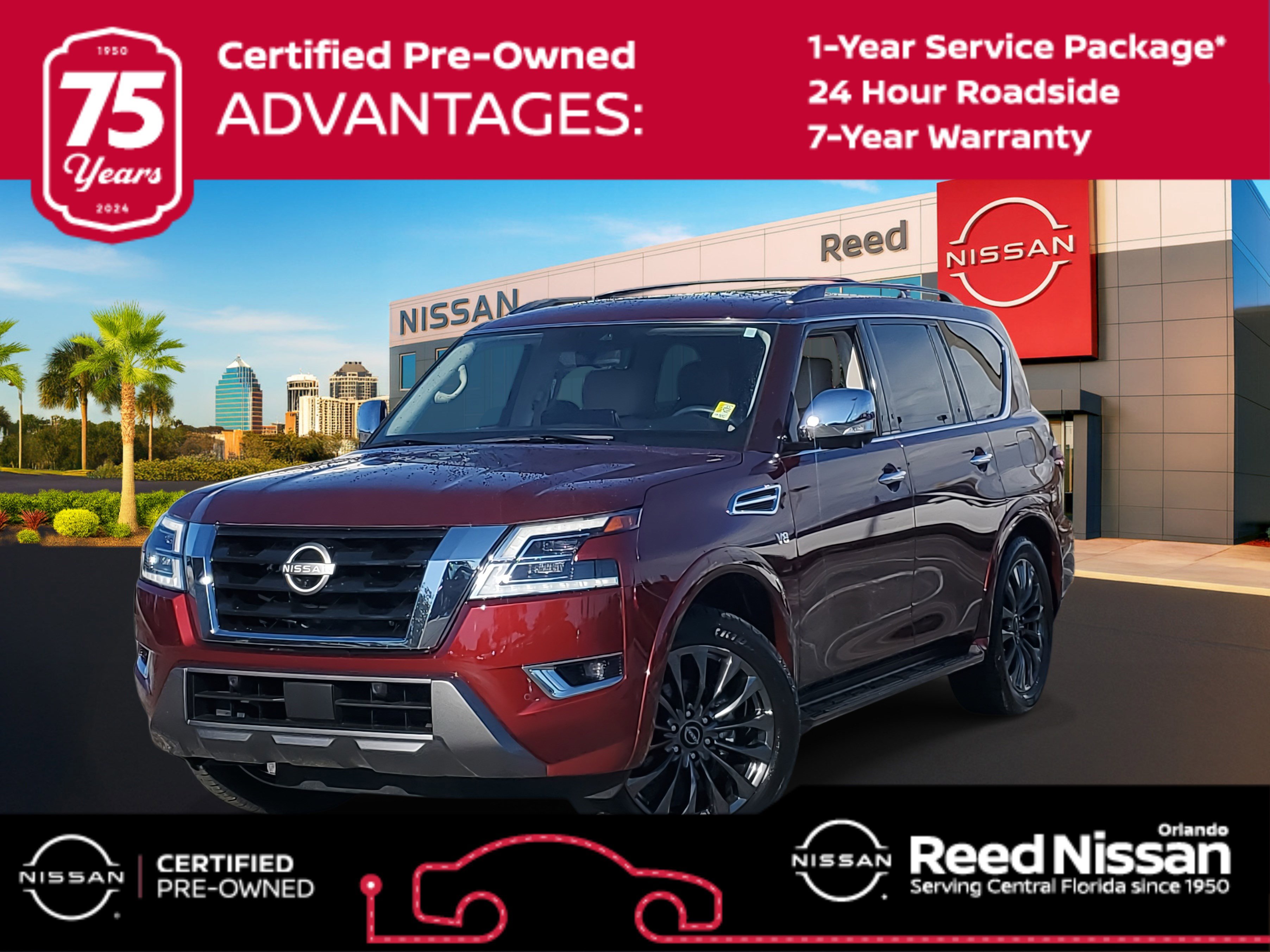 Certified 2022 Nissan Armada Platinum w/ Captain's Chairs Package