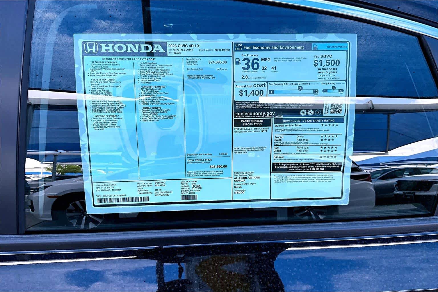 New 2026 Honda Civic LX image 18