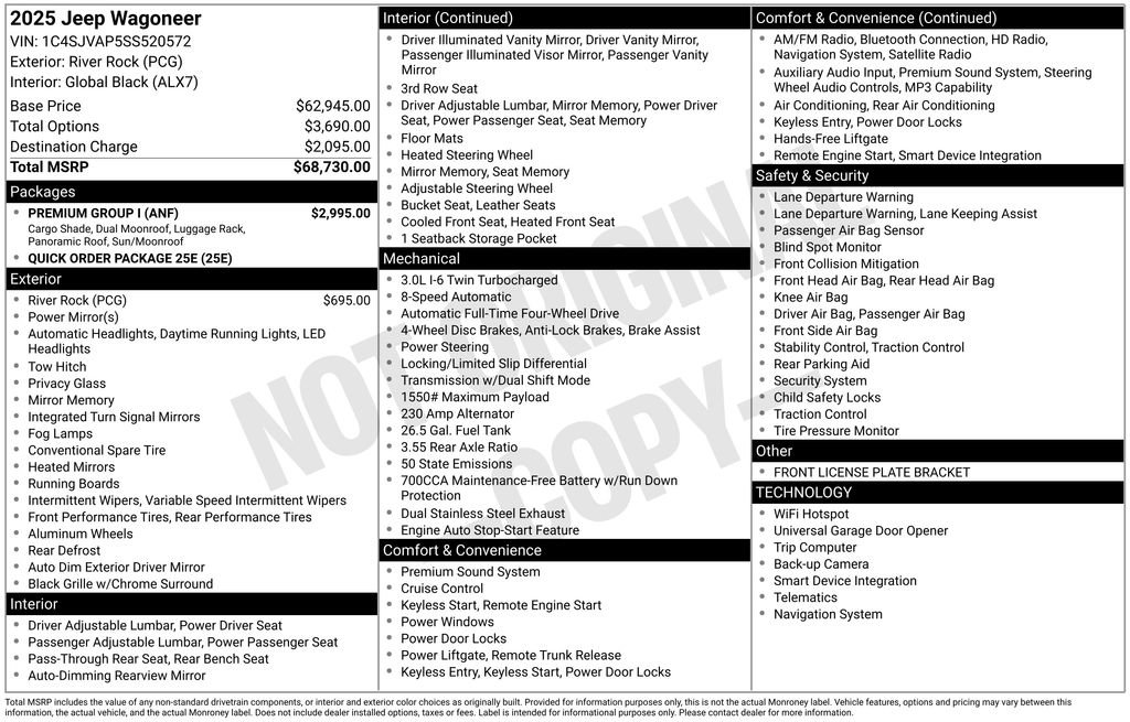 Certified 2025 Jeep Wagoneer 4WD w/ Premium Group I image 17