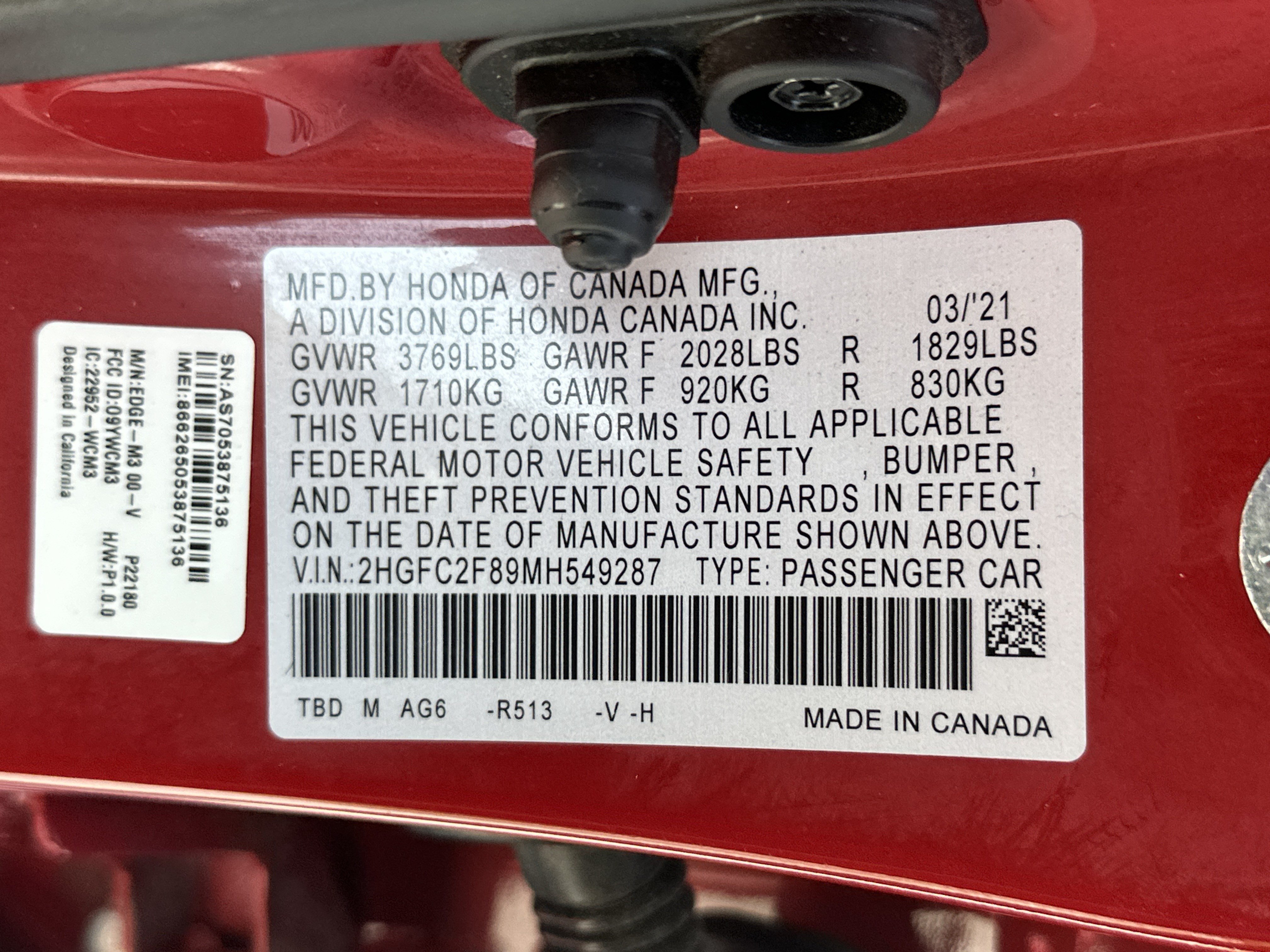Used 2021 Honda Civic Sport image 35