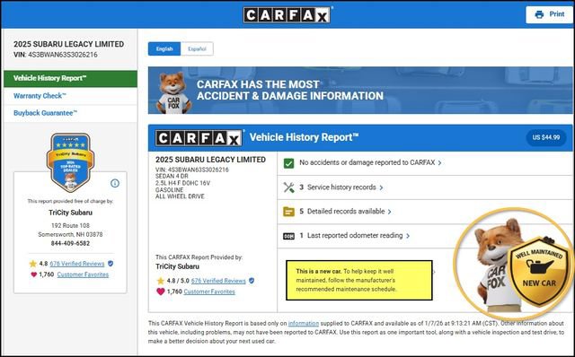 Used 2025 Subaru Legacy Limited image 12