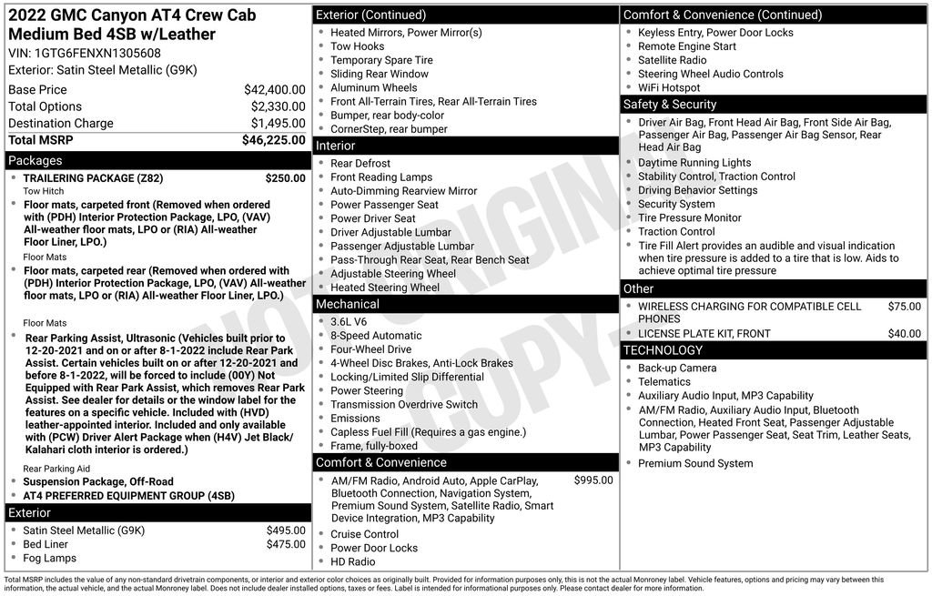 Certified 2022 GMC Canyon AT4 w/ Trailering Package image 4