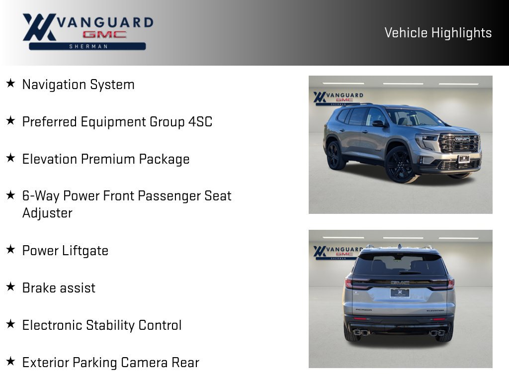 New 2027 GMC Acadia Elevation w/ Elevation Premium Package FWD image 10