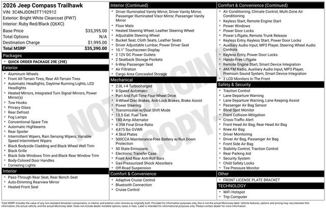 New 2026 Jeep Compass Trailhawk image 30