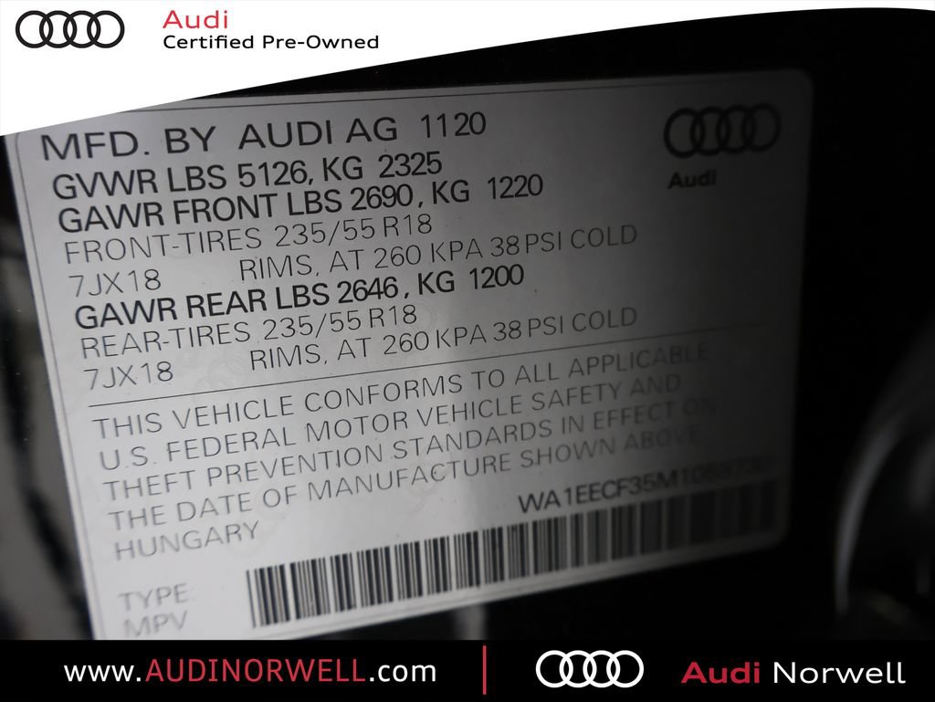 Certified 2021 Audi Q3 2.0T Premium Plus w/ Premium Plus Package AWD/4WD image 3