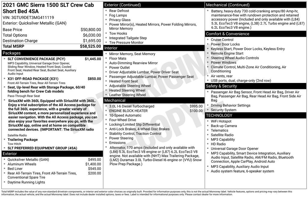 Used 2021 GMC Sierra 1500 SLT w/ SLT Convenience Package AWD/4WD image 4