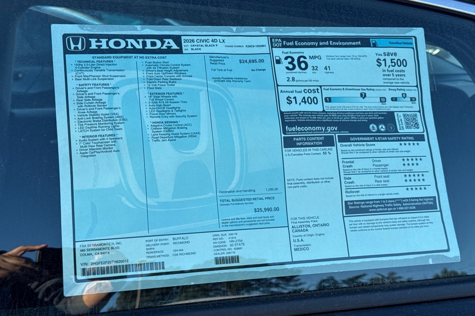 New 2026 Honda Civic LX image 31