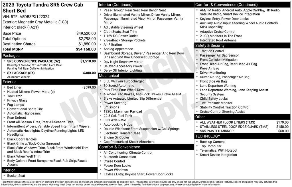 Used 2023 Toyota Tundra SR5 w/ SR5 Convenience Package AWD/4WD image 34