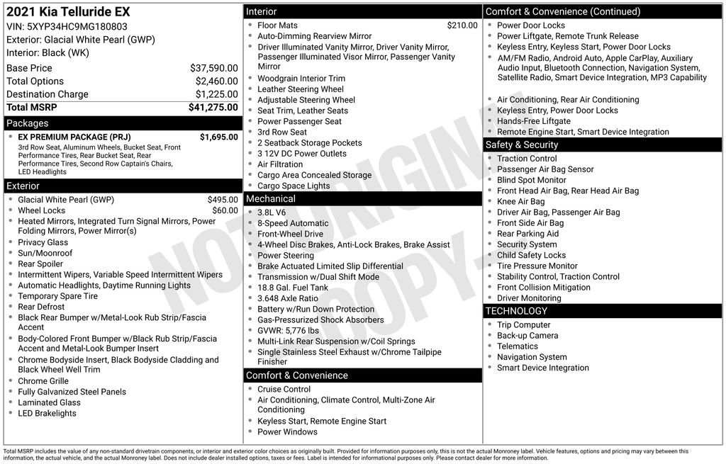 Used 2021 Kia Telluride EX w/ EX Premium Package image 5