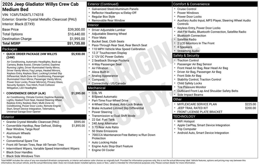 New 2026 Jeep Gladiator Sport AWD/4WD image 39