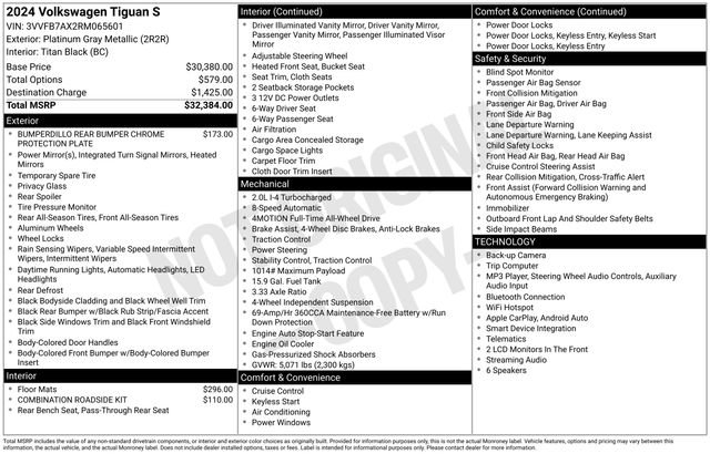 Certified 2024 Volkswagen Tiguan S AWD/4WD image 11