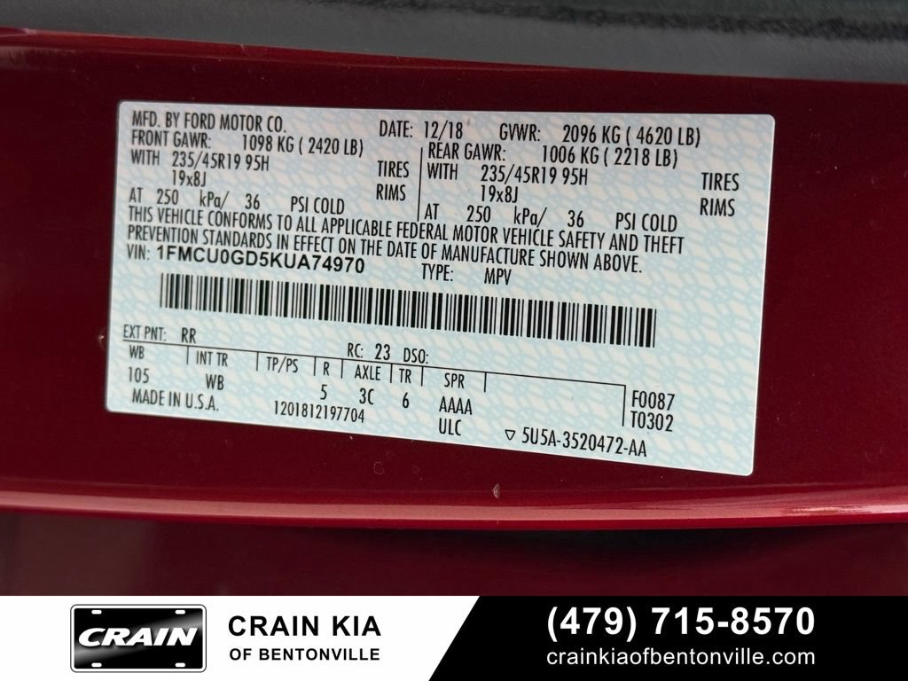 Used 2019 Ford Escape SE FWD image 35