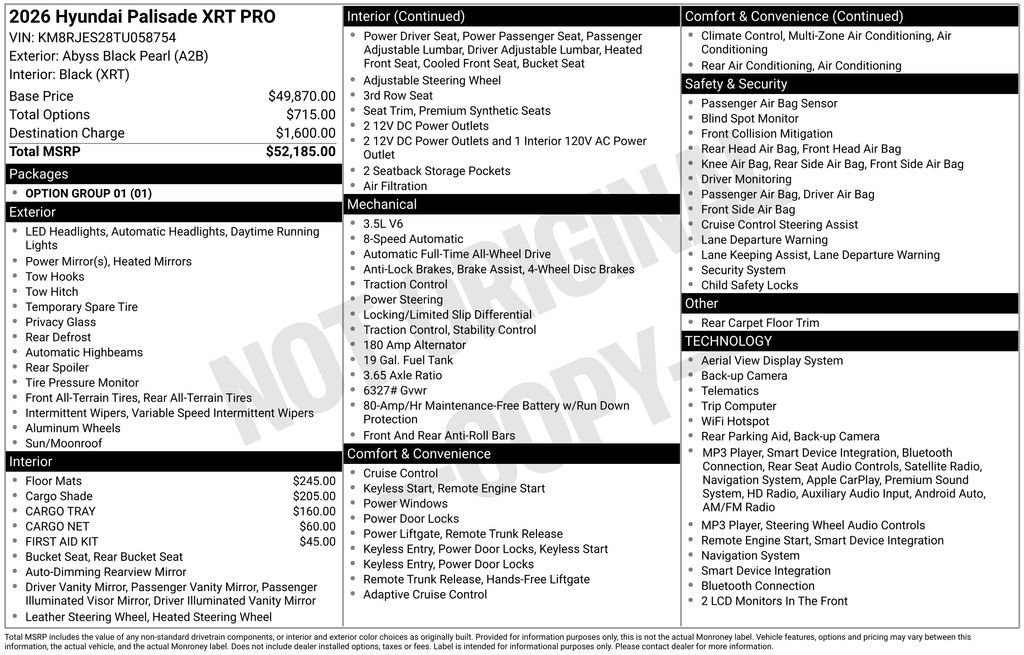 New 2026 Hyundai Palisade XRT Pro AWD/4WD image 26