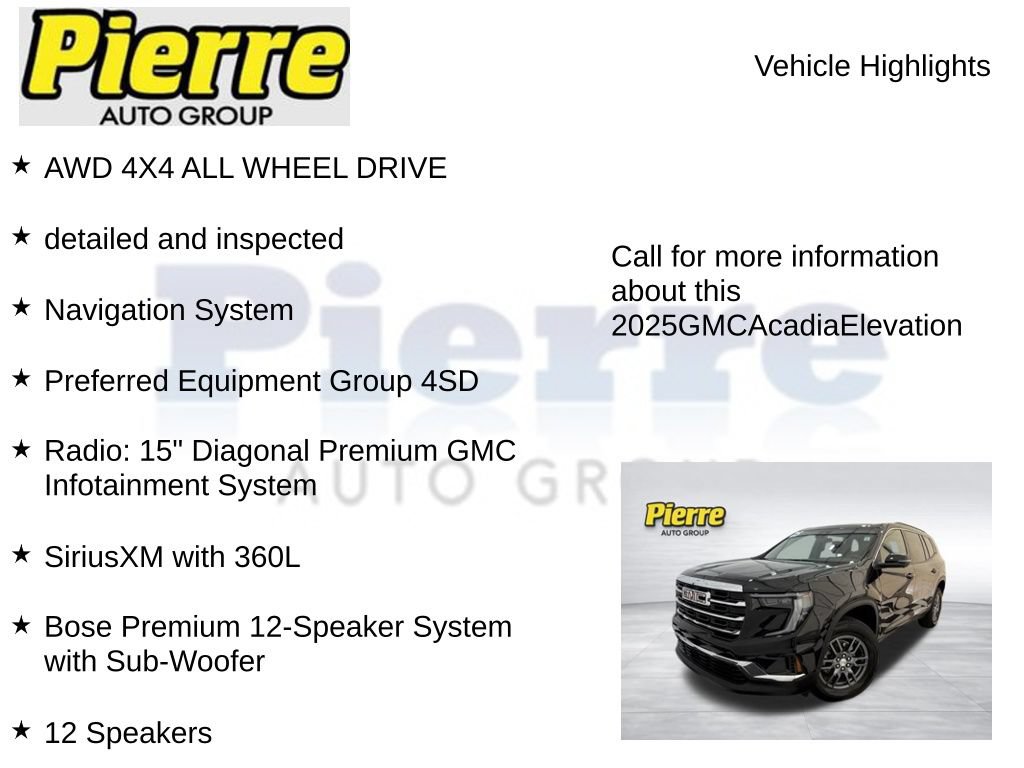 Used 2025 GMC Acadia Elevation AWD/4WD image 7