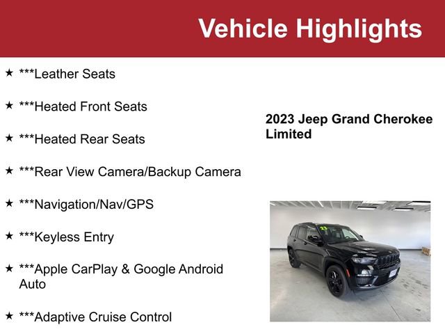 Used 2023 Jeep Grand Cherokee Limited w/ Black Appearance Package AWD/4WD image 2