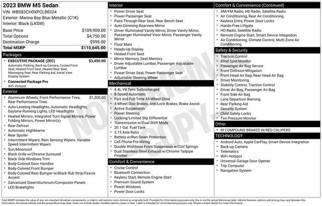 Used 2023 BMW M5 w/ Executive Package image 32
