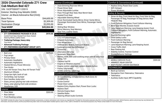 Certified 2026 Chevrolet Colorado Z71 w/ Z71 Convenience Package 2 AWD/4WD image 38
