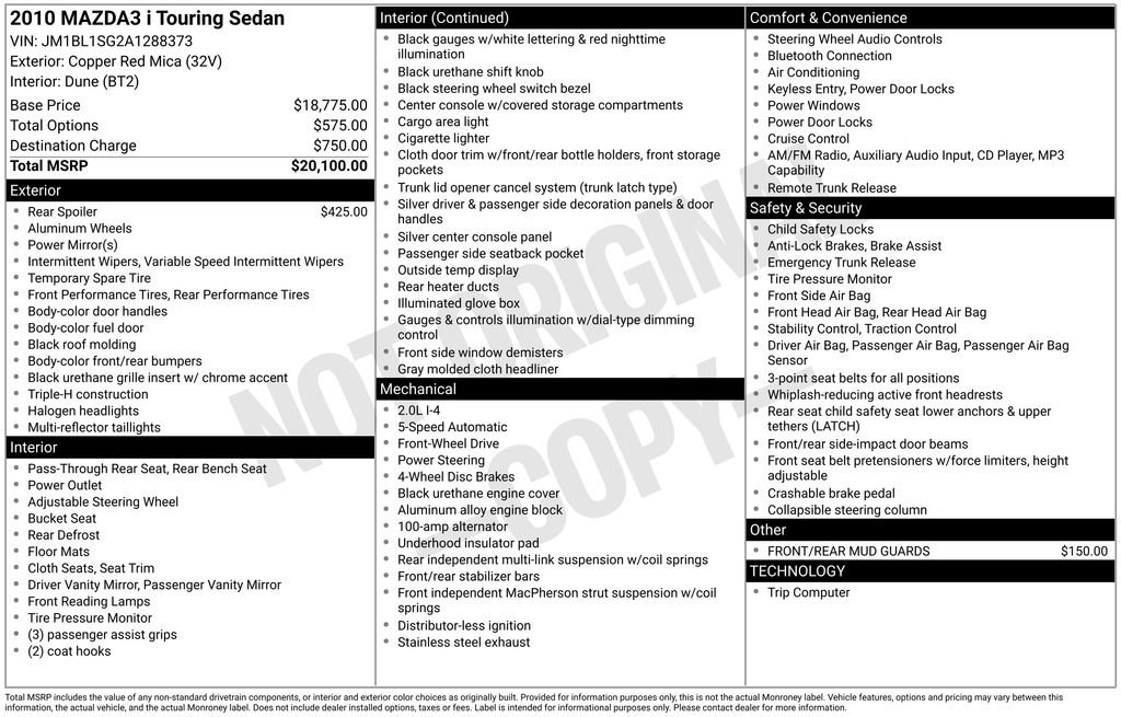 Used 2010 MAZDA MAZDA3 i Touring image 6