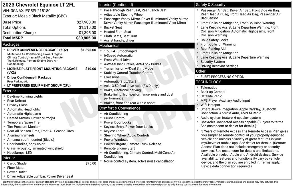 Used 2023 Chevrolet Equinox LT w/ Driver Convenience Package FWD image 9