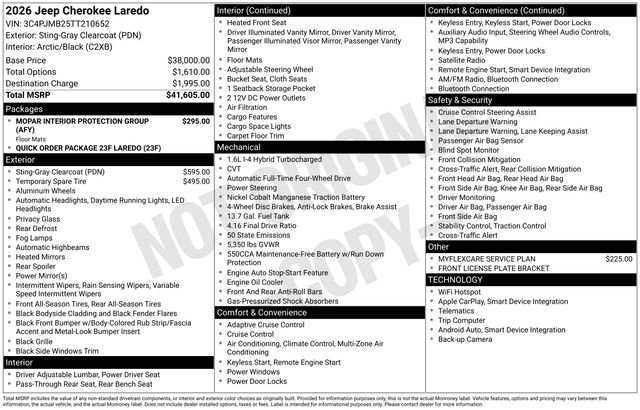New 2026 Jeep Cherokee Laredo AWD/4WD image 37