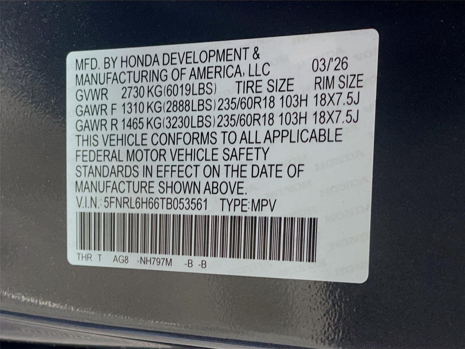 New 2026 Honda Odyssey EX-L image 23