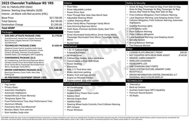 Used 2023 Chevrolet TrailBlazer RS w/ Sun and Liftgate Package image 4