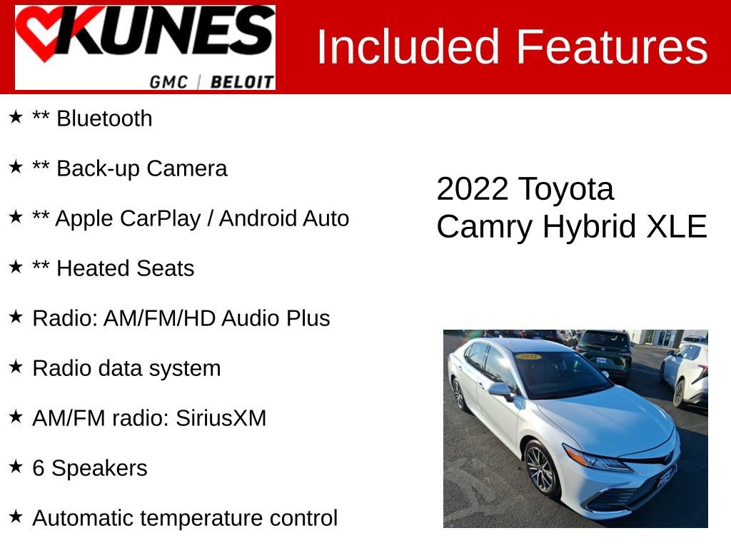 Used 2022 Toyota Camry XLE w/ Cold Weather Package FWD image 2