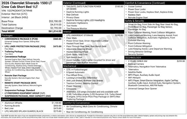 New 2026 Chevrolet Silverado 1500 LT w/ Convenience Package II AWD/4WD image 4