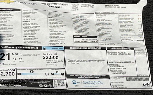 Used 2015 Chevrolet Corvette Stingray Coupe w/ 2LT Preferred Equipment Group image 14