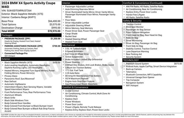 Used 2024 BMW X4 M40i w/ Premium Package image 47