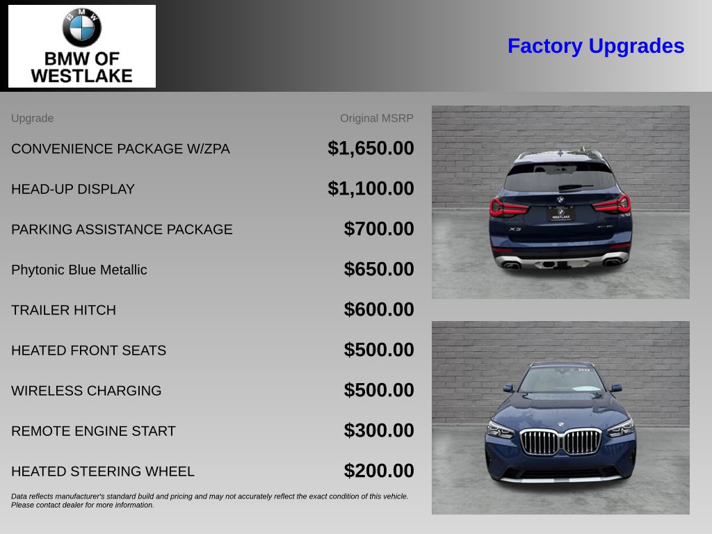 Used 2023 BMW X3 xDrive30i w/ Convenience Package w/ZPA AWD/4WD image 4