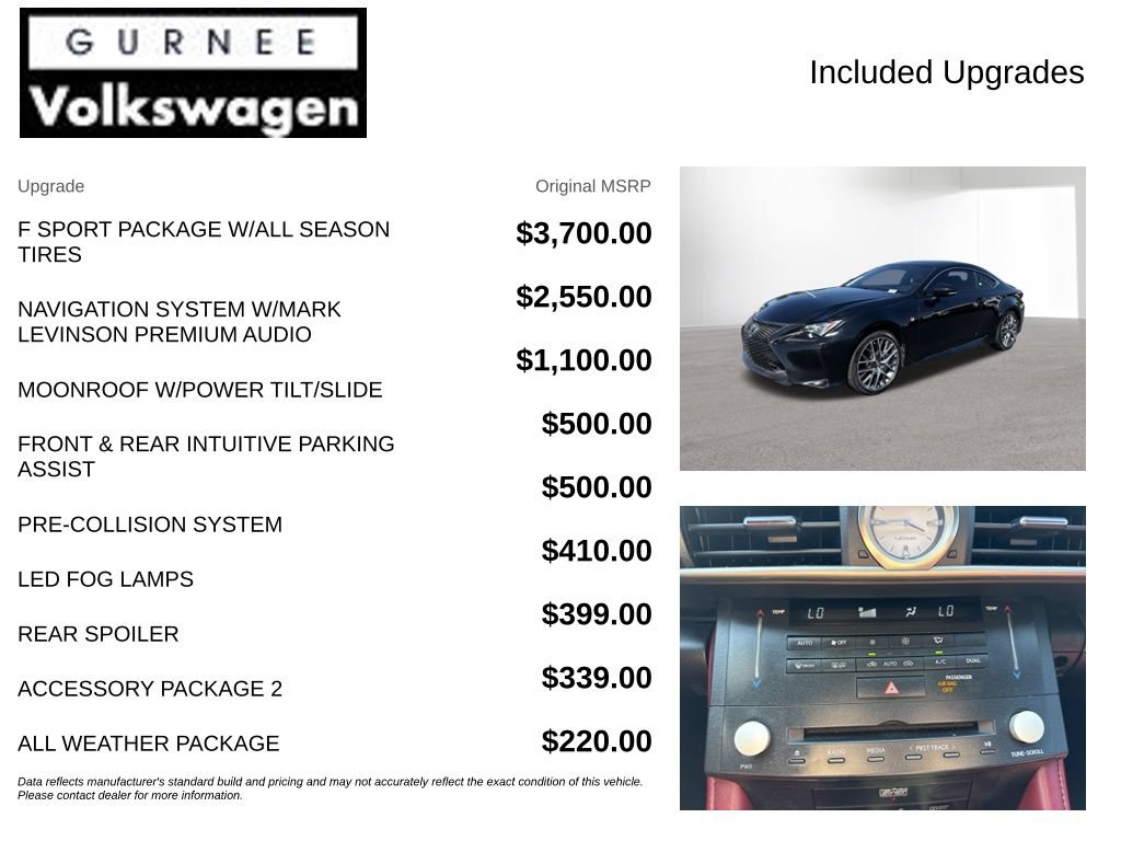 Used 2017 Lexus RC 350 F Sport AWD/4WD image 4