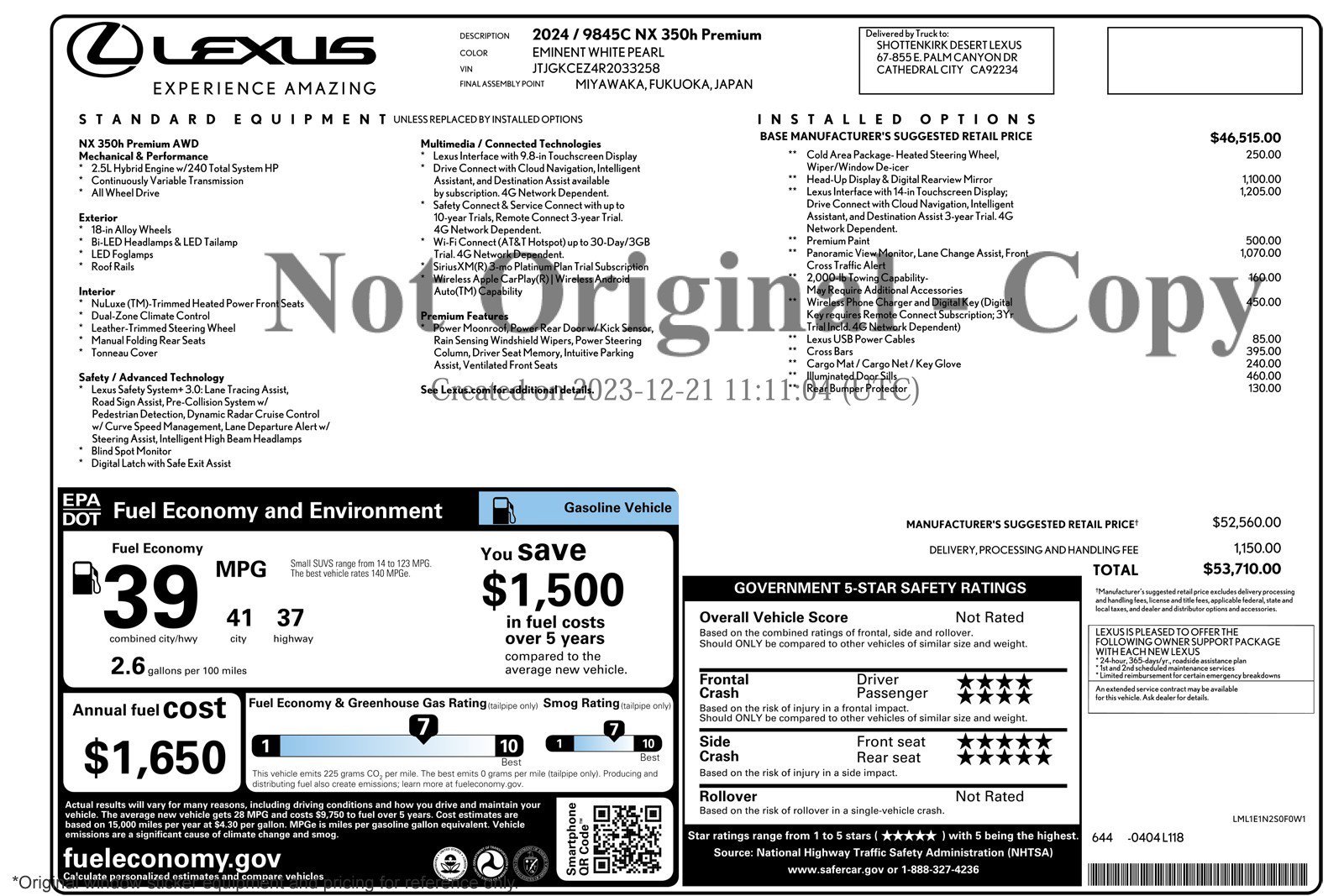 Used 2024 Lexus NX 350h AWD w/ Vision Package image 26