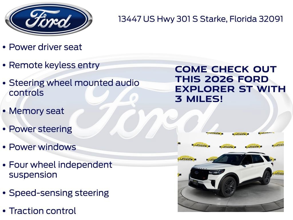 New 2026 Ford Explorer ST w/ Sun And Sound Package RWD image 30