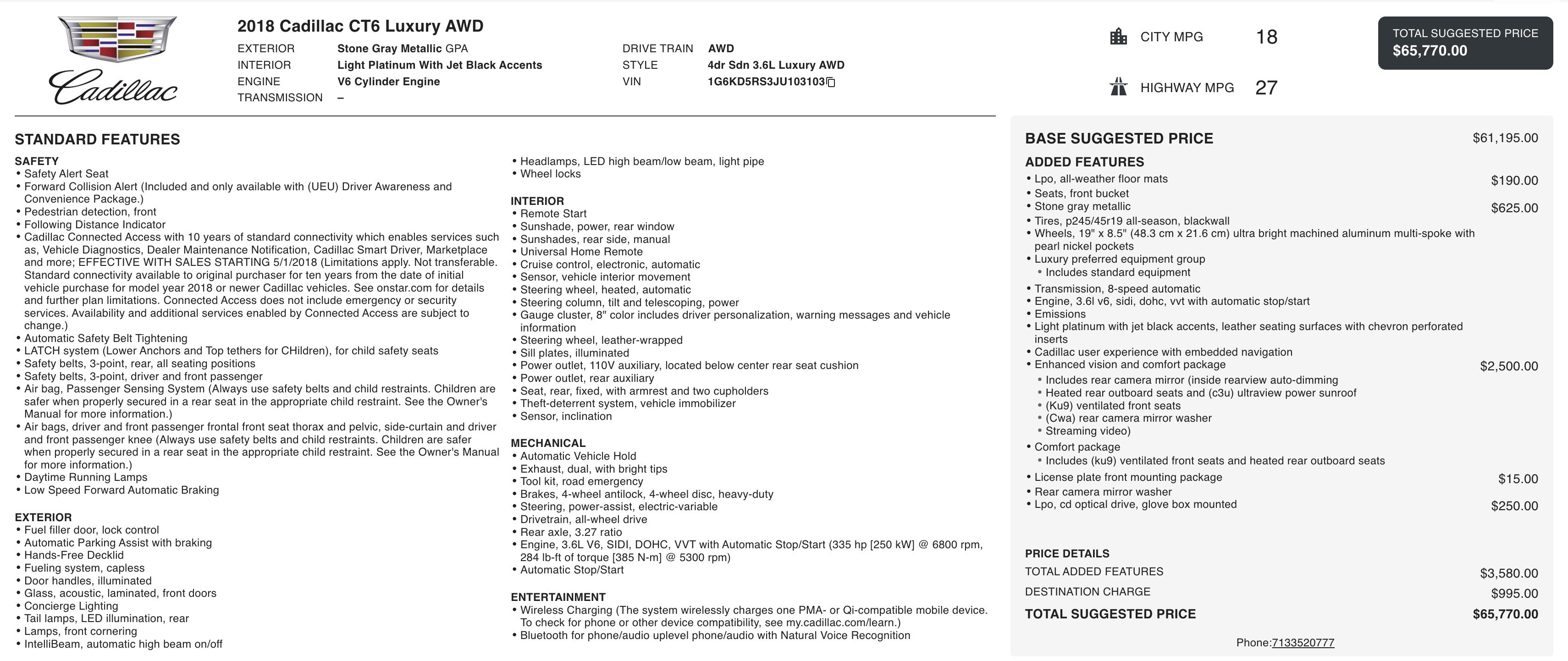 Used 2018 Cadillac CT6 Luxury image 2