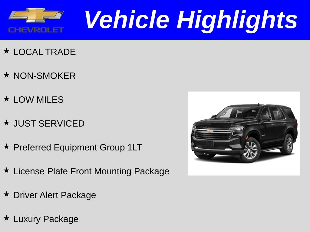 Certified 2022 Chevrolet Tahoe LT w/ Luxury Package RWD image 2