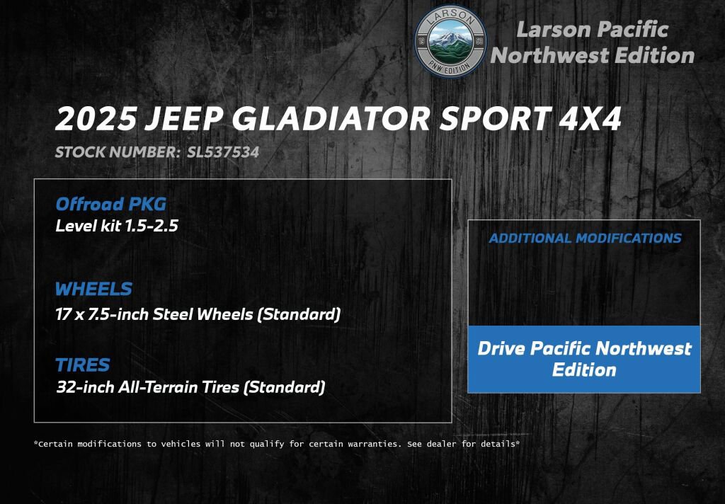 New 2025 Jeep Gladiator Sport image 3