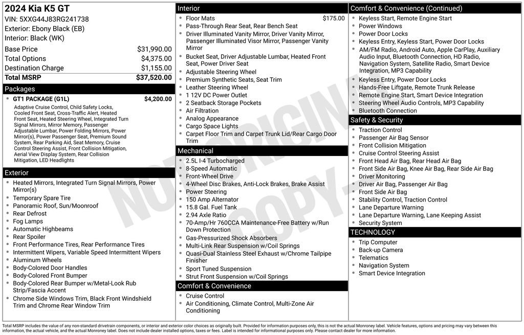 Used 2024 Kia K5 GT w/ GT1 Package FWD image 33