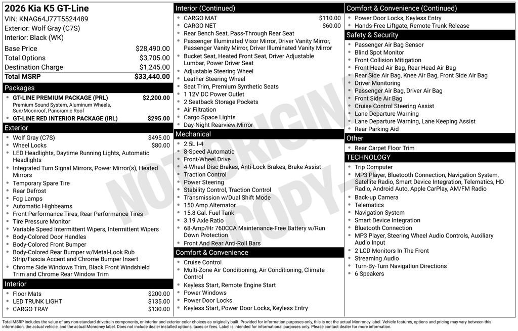 New 2026 Kia K5 GT-Line w/ GT-Line Premium Package FWD image 27