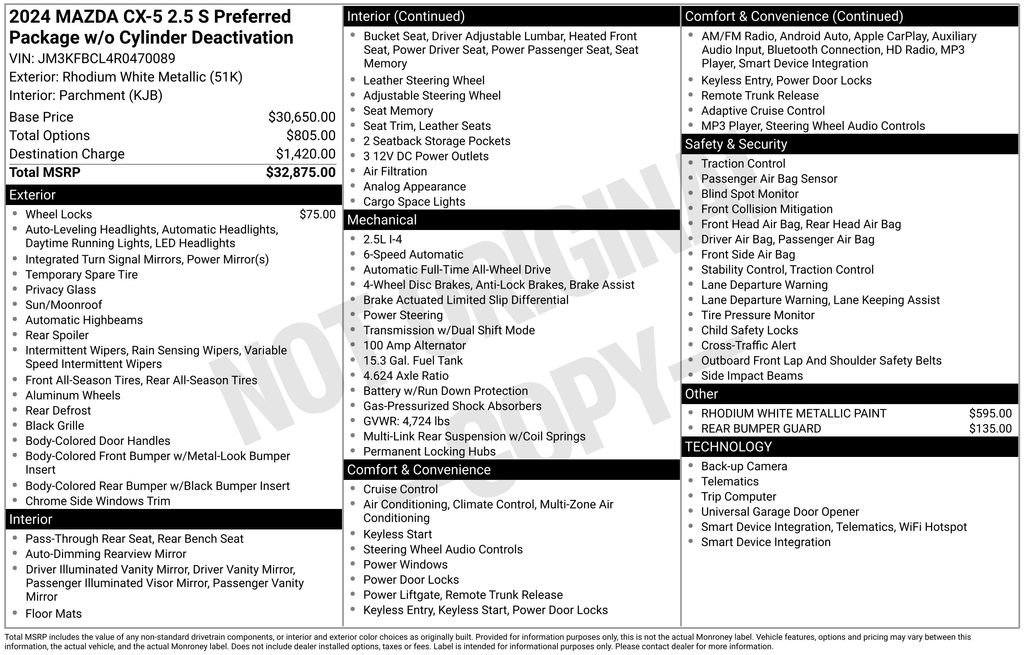Certified 2024 MAZDA CX-5 AWD 2.5 S w/ Preferred Package image 5