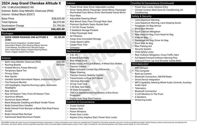 Used 2024 Jeep Grand Cherokee Altitude RWD image 15