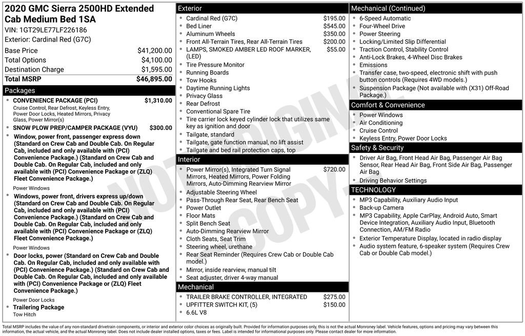Used 2020 GMC Sierra 2500 4x4 Double Cab w/ Convenience Package image 30