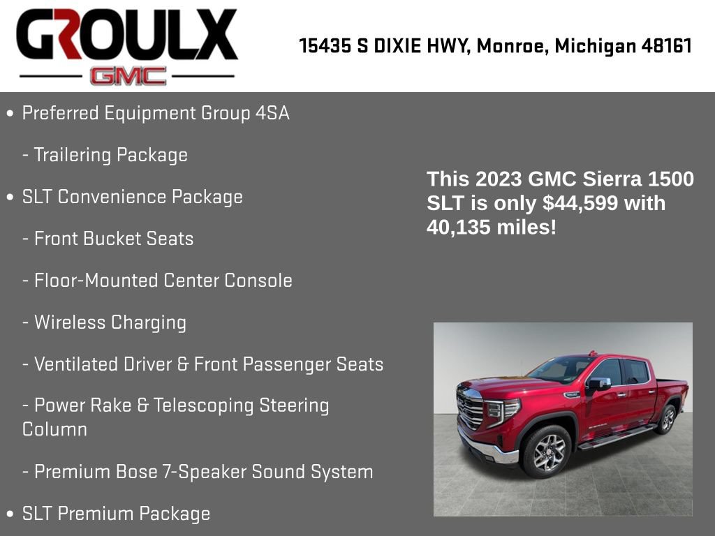 Used 2023 GMC Sierra 1500 SLT w/ SLT Premium Package AWD/4WD image 33