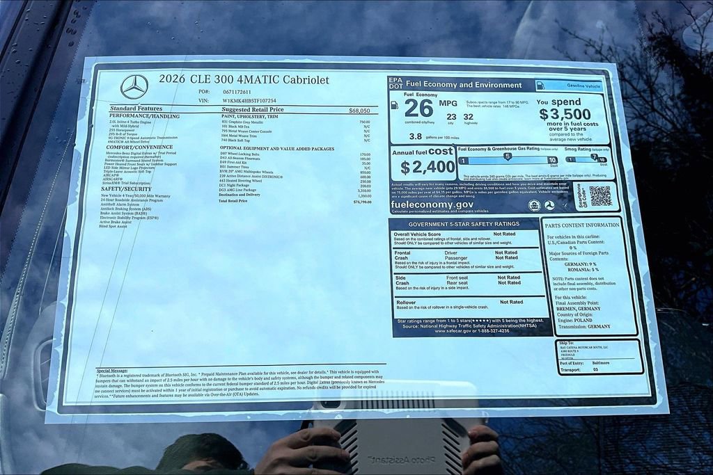 New 2026 Mercedes-Benz CLE 300 4MATIC Cabriolet image 14