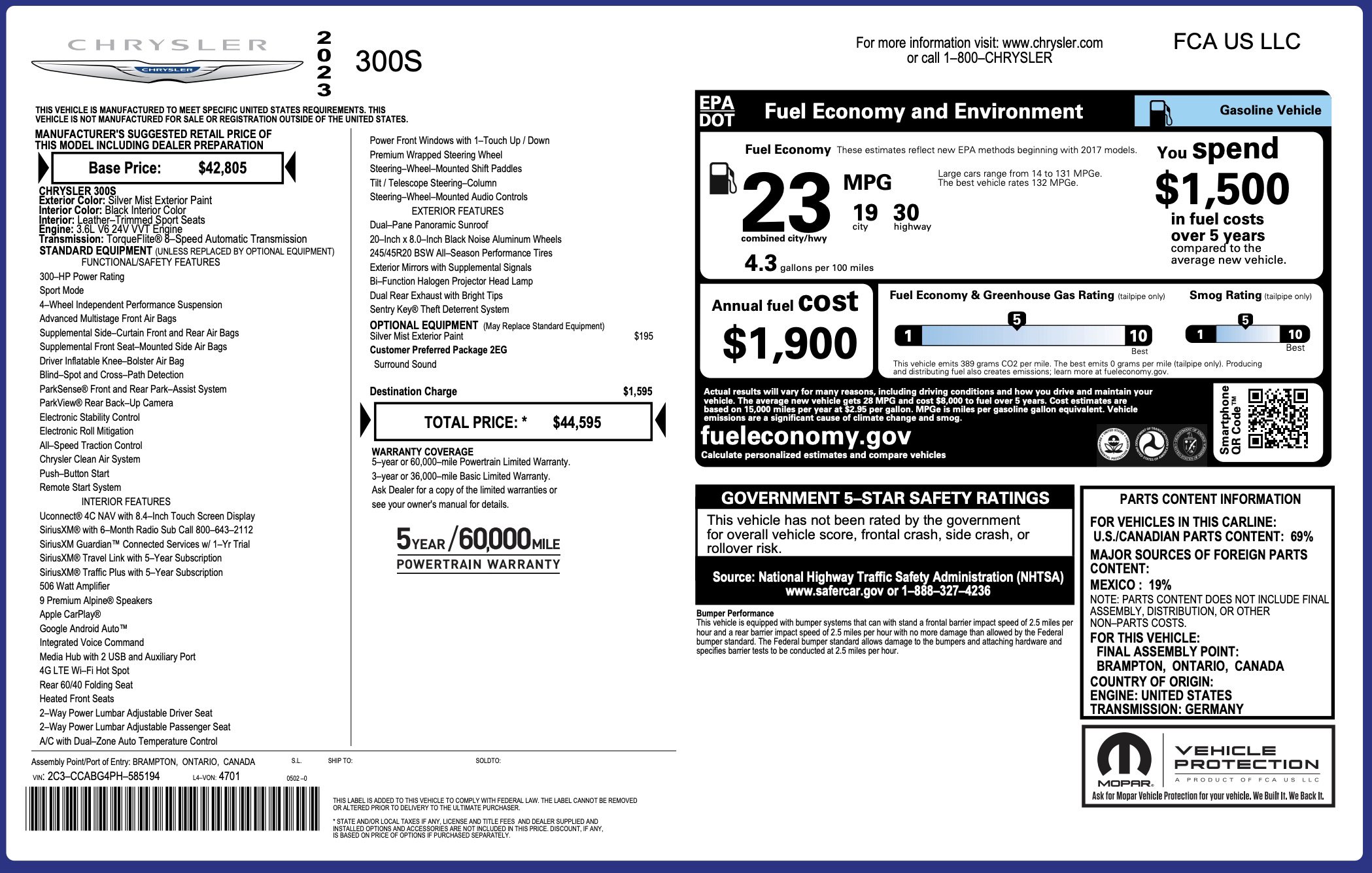 Used 2023 Chrysler 300 S image 3