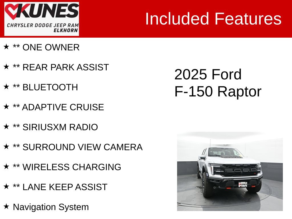 Used 2025 Ford F150 Raptor w/ Equipment Group 803A Raptor R AWD/4WD image 3